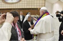 Mother Philo with Pope Francis